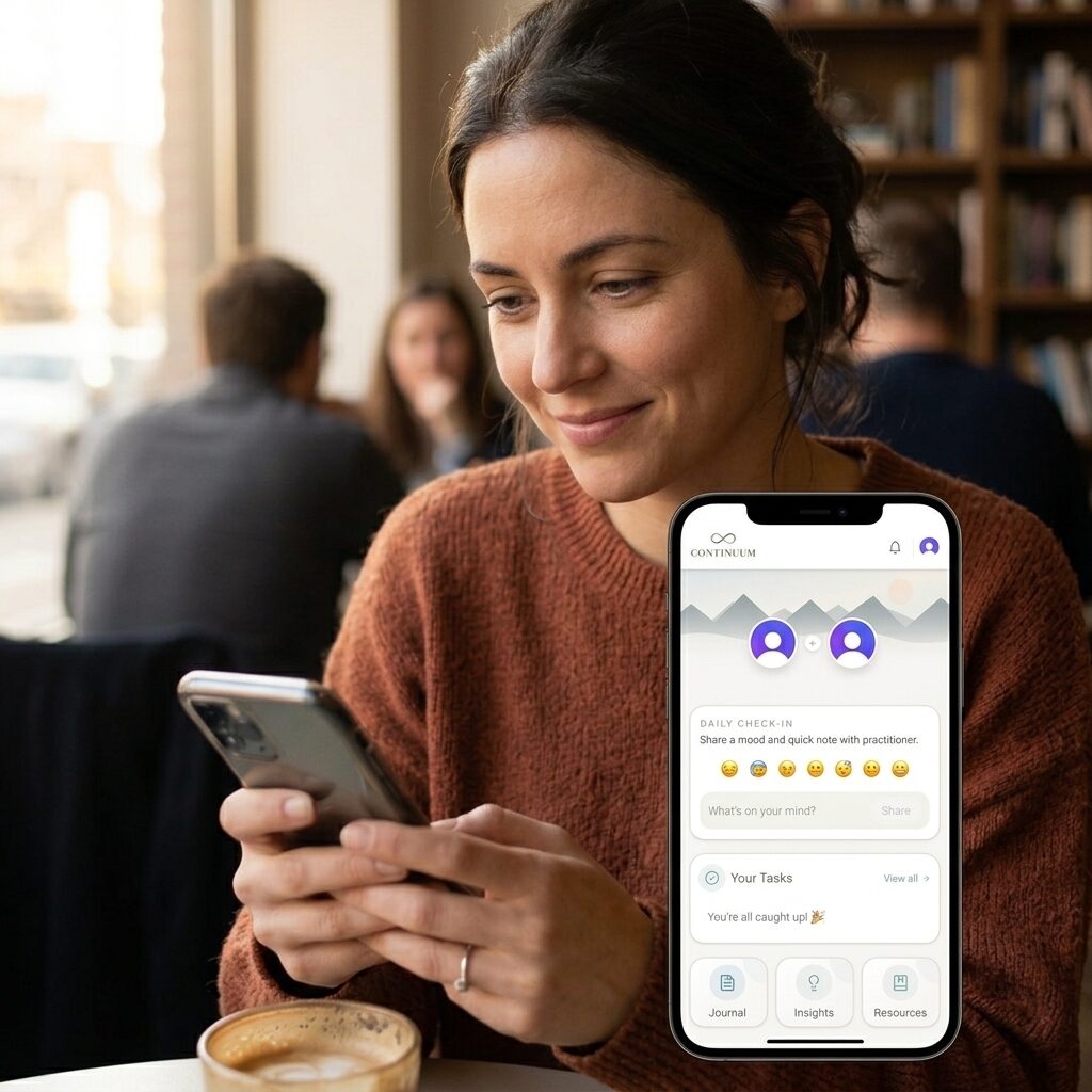 The Continuum client companion app on a phone